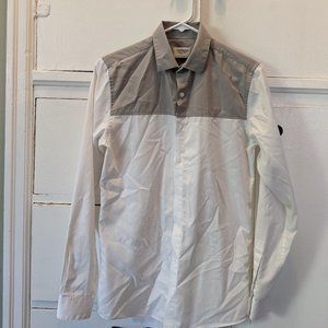 white Topman shirt with gray yoke